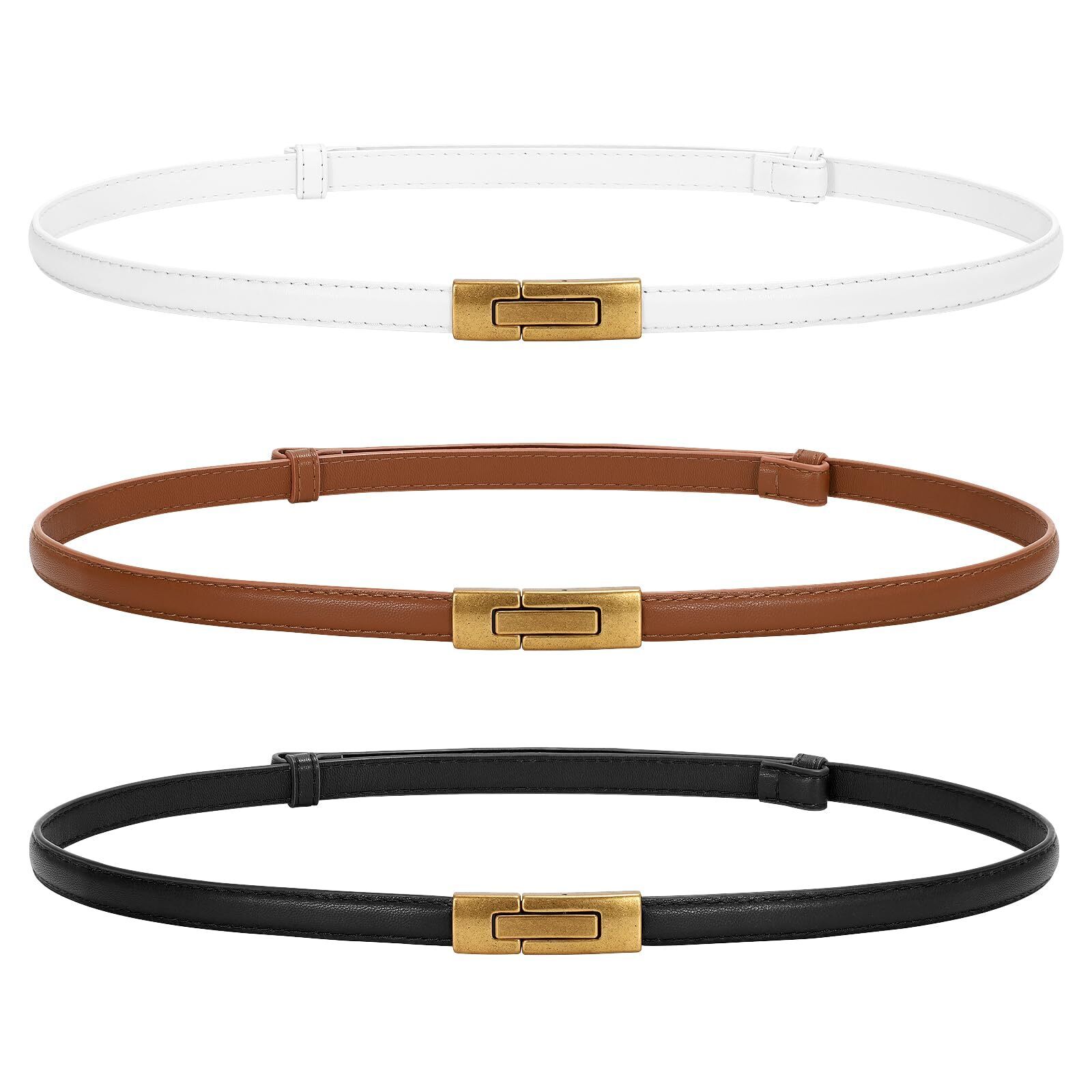 1758 Women Skinny Belts Leather Thin Waist Belts For Dress Ladies Belts